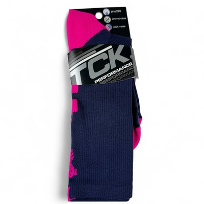 TCK Performance Lacrosse Crew Socks Blue and Pink Unisex Size Large 1 Pair NWT