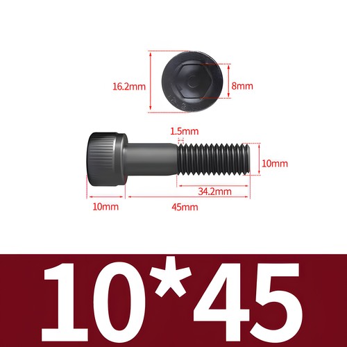 M10 (10mmØ) SOCKET CAP SCREWS HIGH TENSILE 12.9 ALLEN KEY BOLTS HEX HEAD DIN 912 - Picture 11 of 47