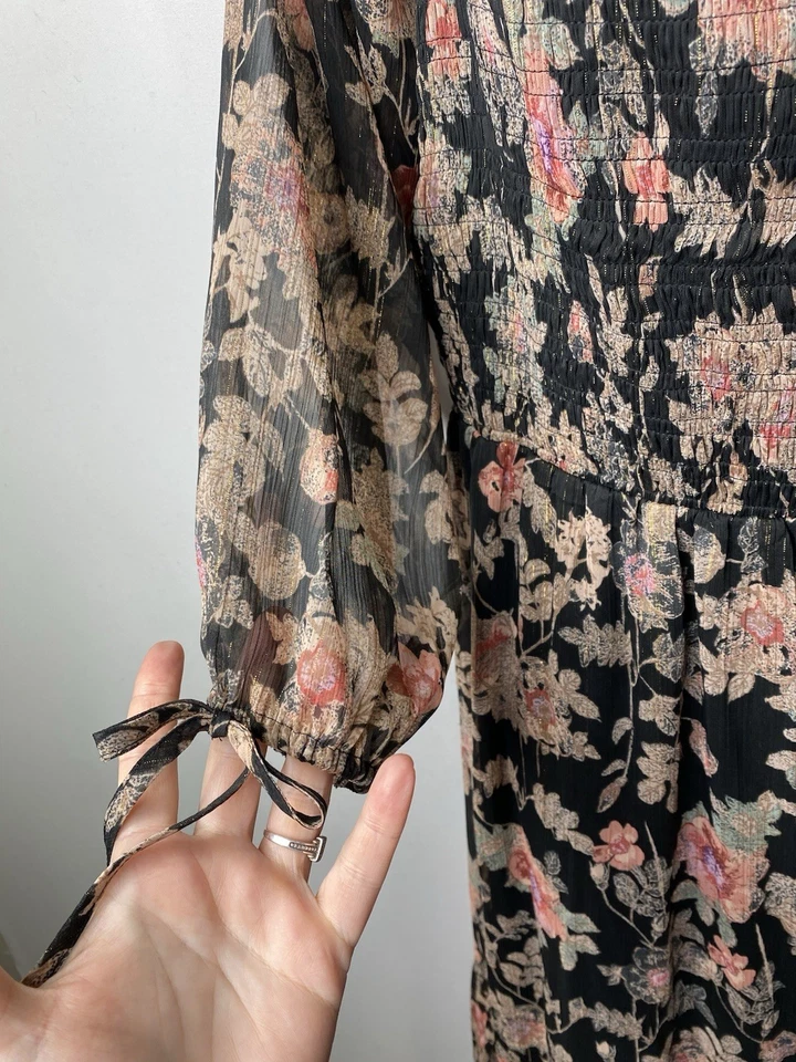 LC Lauren Conrad Womens Dress Size Large Floral Cottagecore Milk Maid Prairie - Image 3 of 4