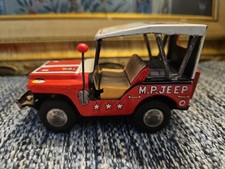 Vintage Tin Friction M.P MILITARY POLICE JEEP Tin Litho