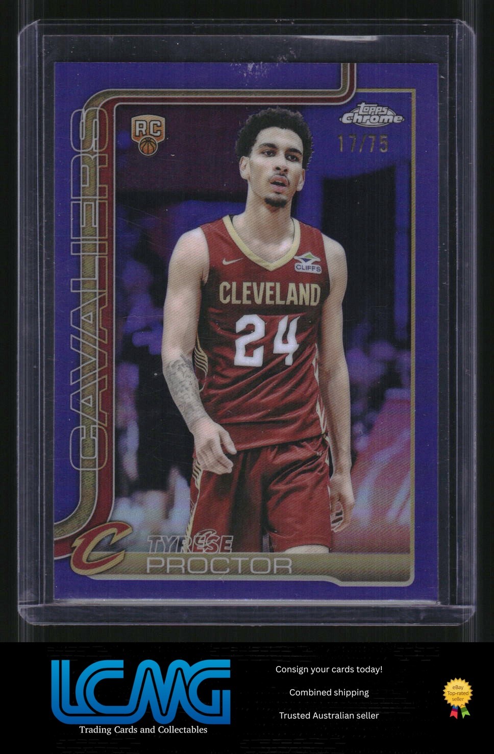 2025-26 Topps Chrome #300 Tyrese Proctor Purple Refractor #/75