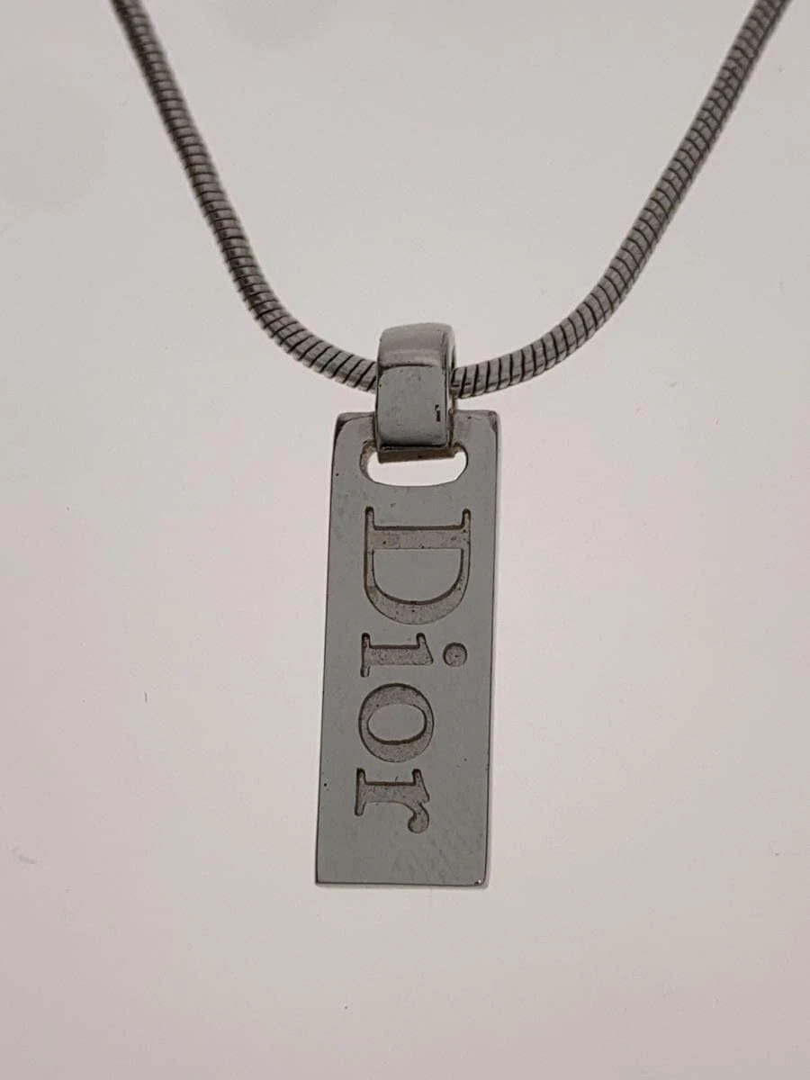 Collier Christian Dior plaque logo    SLV top femme