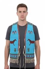 Hand Beaded Native Vest Powwow Regalia Traditional Tribal Blue Outfit PRV132