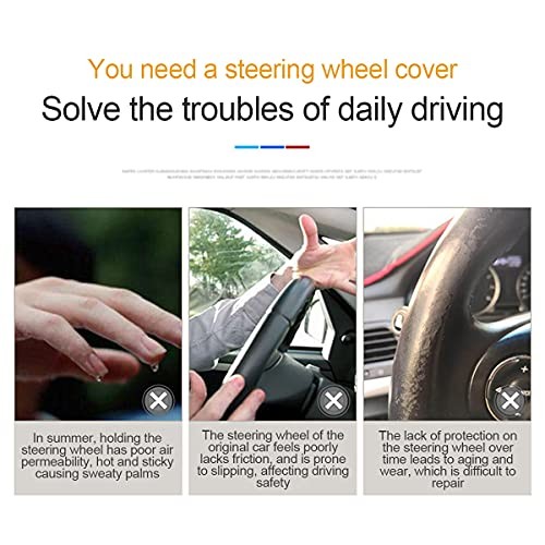 Car Steering Wheel Cover, Universal 14.5-15 Inch, Soft Anti-Slip Neoprene - Picture 3 of 7