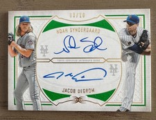 2019 Topps Definitive Collection Autographed Noah Syndergaard/Jacob DeGrom 3/10