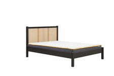 Image of Croxley Rattan Bed Black & Oak Double 4ft 6 inch, King-Size 5ft