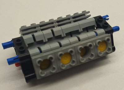 LEGO  Technic Motorblock 8 Zylinder 2850   Grau gelb Schwarz / MOC   Top Zustand