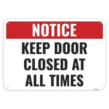1PC Keep Door Closed At All Times Sign 10 x 7 Inches - Aluminum - Please Clos...