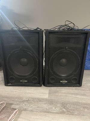 Set of 2 PHONIC S715 Floor Monitor PA Speakers, Used - Black | eBay
