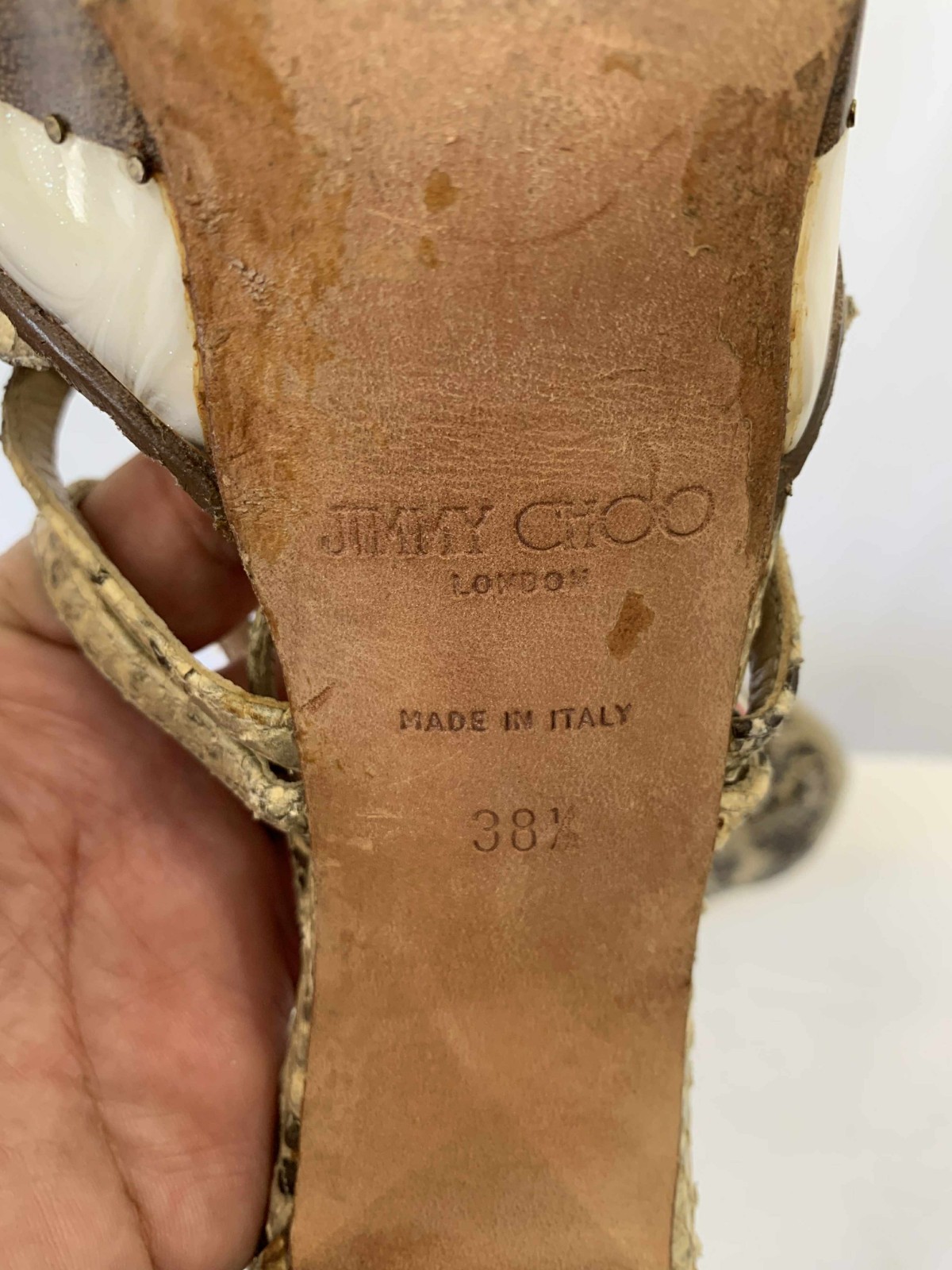 Jimmy Choo London Python Platform Heels Size 8.5 … - image 12