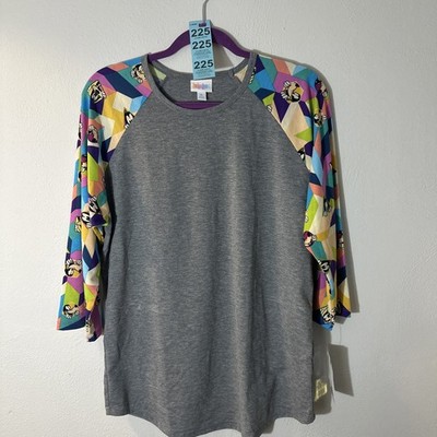 LULAROE DISNEY  Goofy On Sleeves womens 3/4 sleeve randy tee XL Shirt (225)
