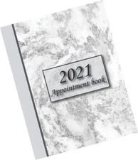 2021 Appointment book: Marble texture cover - Daily Agenda Planner | 12 month...