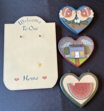 Vintage 1980  s Wooden Welcome To Our Home Hand Painted Sign Country Cottage