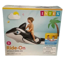 Intex Whale Float Kid Ride-On Toy Blow Up Pool Water Raft Float Inflatable 76X47
