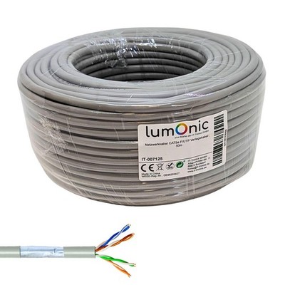 50m Netzwerkkabel Verlegekabel CAT5e F/UTP Ethernet Kabel LAN Kabel CAT.5e