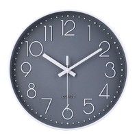 Wanduhr Quarz 30Cm Grau Schleichende Sekunde Lautlos Analog