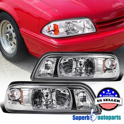 Fits 1987-1993 Ford Mustang Headlight Corner Parking Signal Lamps 87-93 Pair 1PC