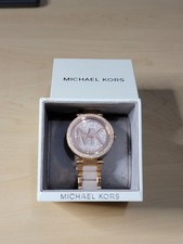 Michael Kors Parker Steel Rose Gold-Tone Crystal Dial Ladies Quartz Watch MK6176