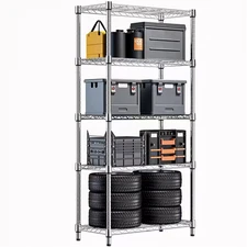 4-Tier Steel Adjustable Wire Garage Storage Shelving Unit in Chrome (23.6 In. W