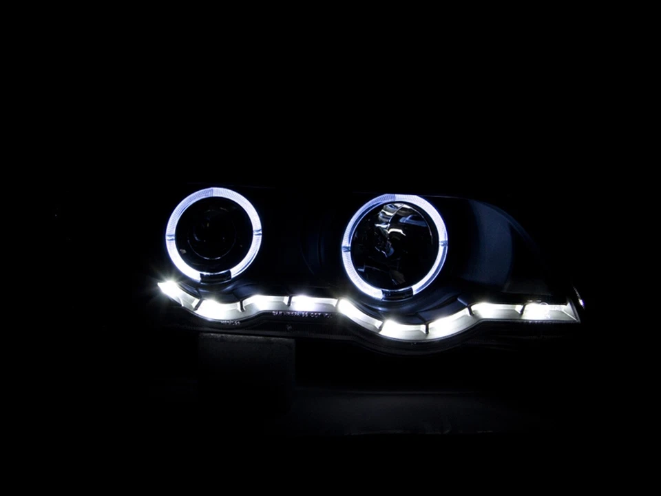 Juego de faros proyectores Anzo EE. UU. con LED halo negro BMW X5 121398 Foto 3 de 3