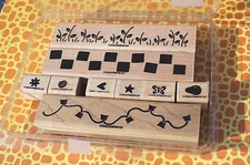 Stampin Up! BORDER BUILDERS 2002 Light String Checkers Set of 9 