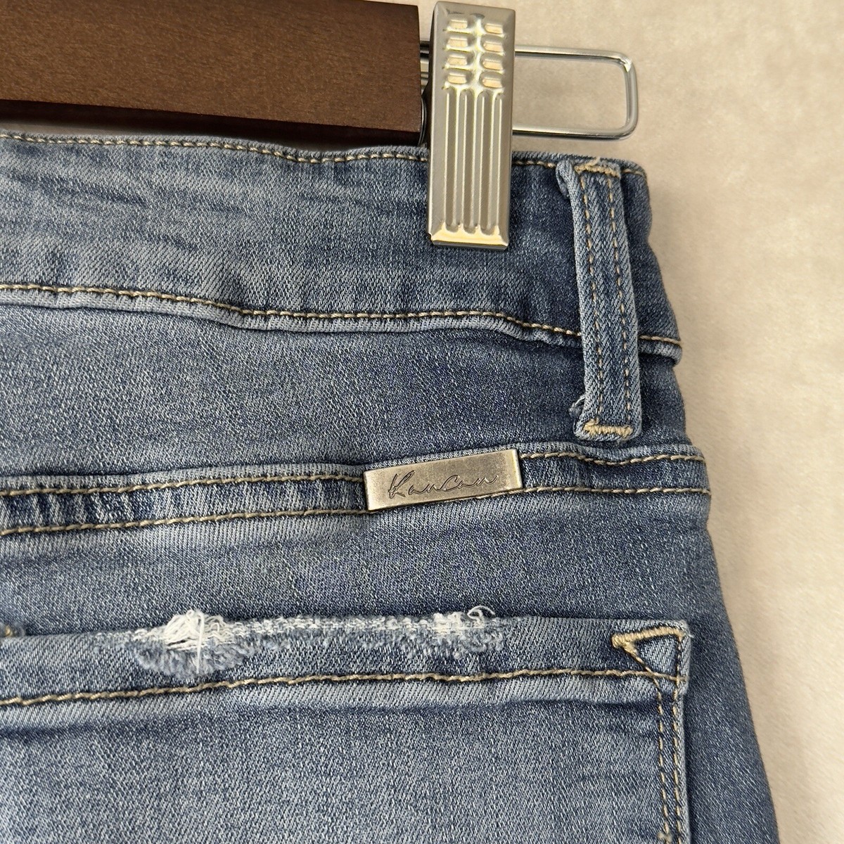 KanCan Jeans CUTE Button-Fly Stretch Unique Retro Distressed Wash