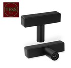 30 Pack Square Cabinet Knobs Matte Black Drawer Knobs 2" Length Single Hole