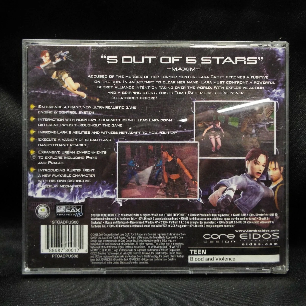 Tomb Raider The Angel of Darkness PC Game Eidos Windows 98 XP | eBay