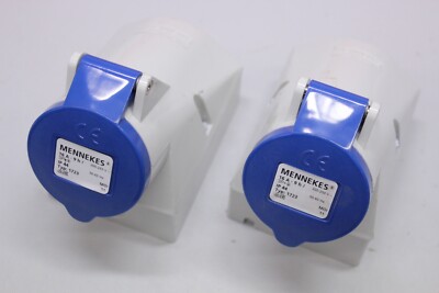 2x MENNEKES 3P+ IP44 50-60Hz Steckdose Normal Starkstrom Kupplung TYP1723