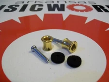 NEW - Buttons (2) For Dunlop Original Strap Lock System, GOLD, SLS2114G
