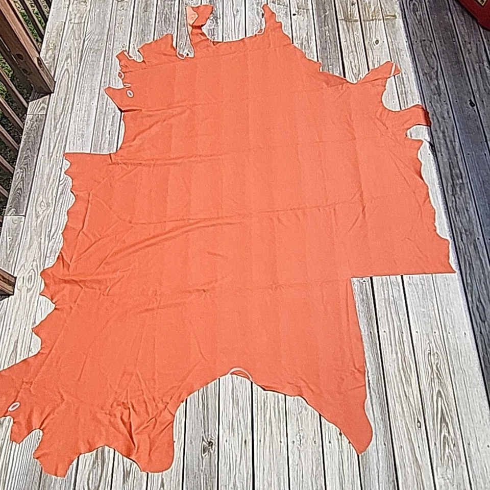 Cuero Naranja Piel Parcial Piel de Vaca 40+ pies cuadrados Tapicería Cuero de Alta Calidad  Foto 2 de 3