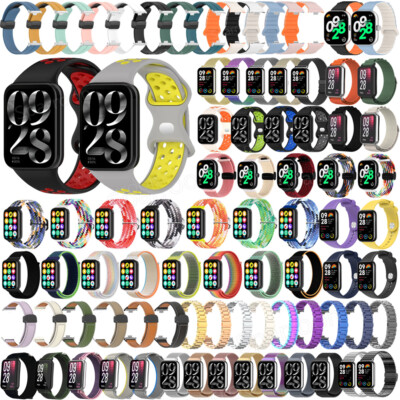 Für Redmi Watch 4 / Xiaomi Mi Band 8 9 Pro Silikon Edelstahl Leder Nylon Armband
