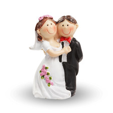 Hochzeit Dekofigur Brautpaar mit Rosen Hochzeitspaar 5cm Hochzeitsfiguren