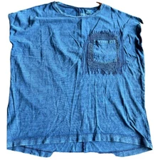 Roots Women’s  Blue Basic Casual Short Sleeve Scoop Neck T-Shirt Medium