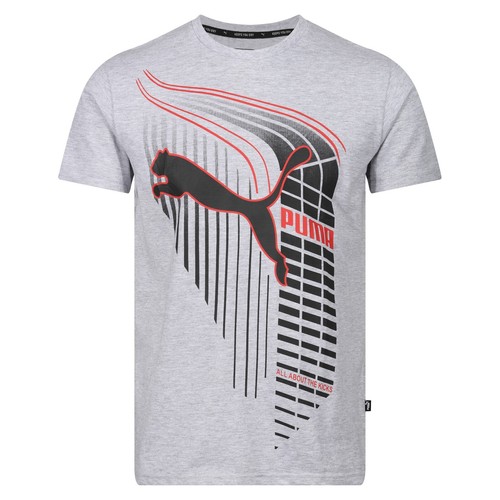 New Mens Puma T-Shirt Graphic Print Short Sleeve Round Crew Neck Cotton Tee Top - 第 10/55 張圖片