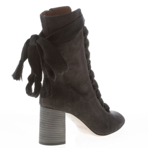 CHLOE' Chaussures Femme Harper Noir remise Daim Round Orteil Bottes Cheville Lacé CH25533E01