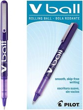 35210 Pilot VBall Stick Rolling Ball Pen, Purple Ink, Ex Fine 0.5mm, Pack of 12