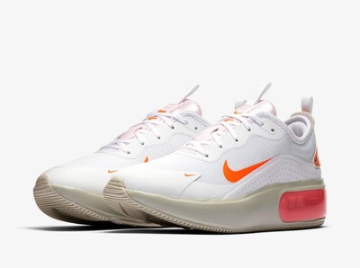 nike air max dia white pink and orange trainers