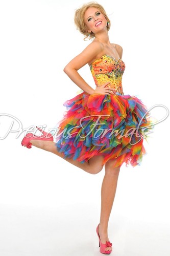 Short Rainbow Corset Prom Dress | eBay