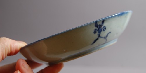 China antik BW Porzellanteller antique Chinese porcelain plate Lingzhi 14cm 18.C - 第 7/8 張圖片