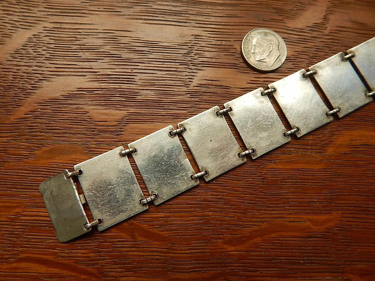 Vintage 1940s WWII USN Navy Sterling Silver Panel Link