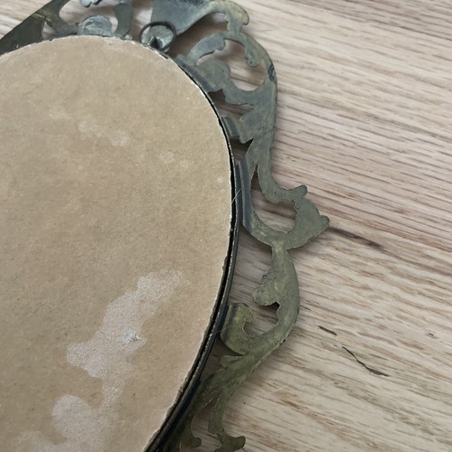 Vintage Brass Oval Ornate Convex Flowers roses Picture Frame Made In Italy - Picture 8 of 9