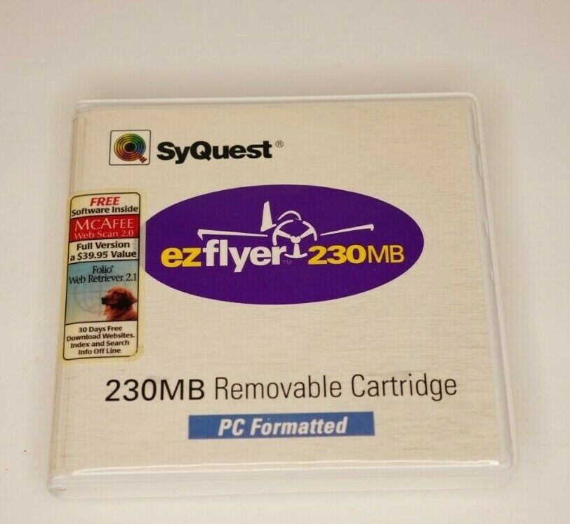 ONE SyQuest  Ezflyer 230 MB Removable Cartridge PC Formatted Used 1 Time
