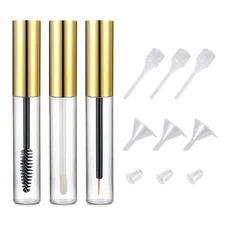 10Ml Empty Mascara Tube Eyeliner Cream Container Bottle, Lip Gloss Bottle with 3