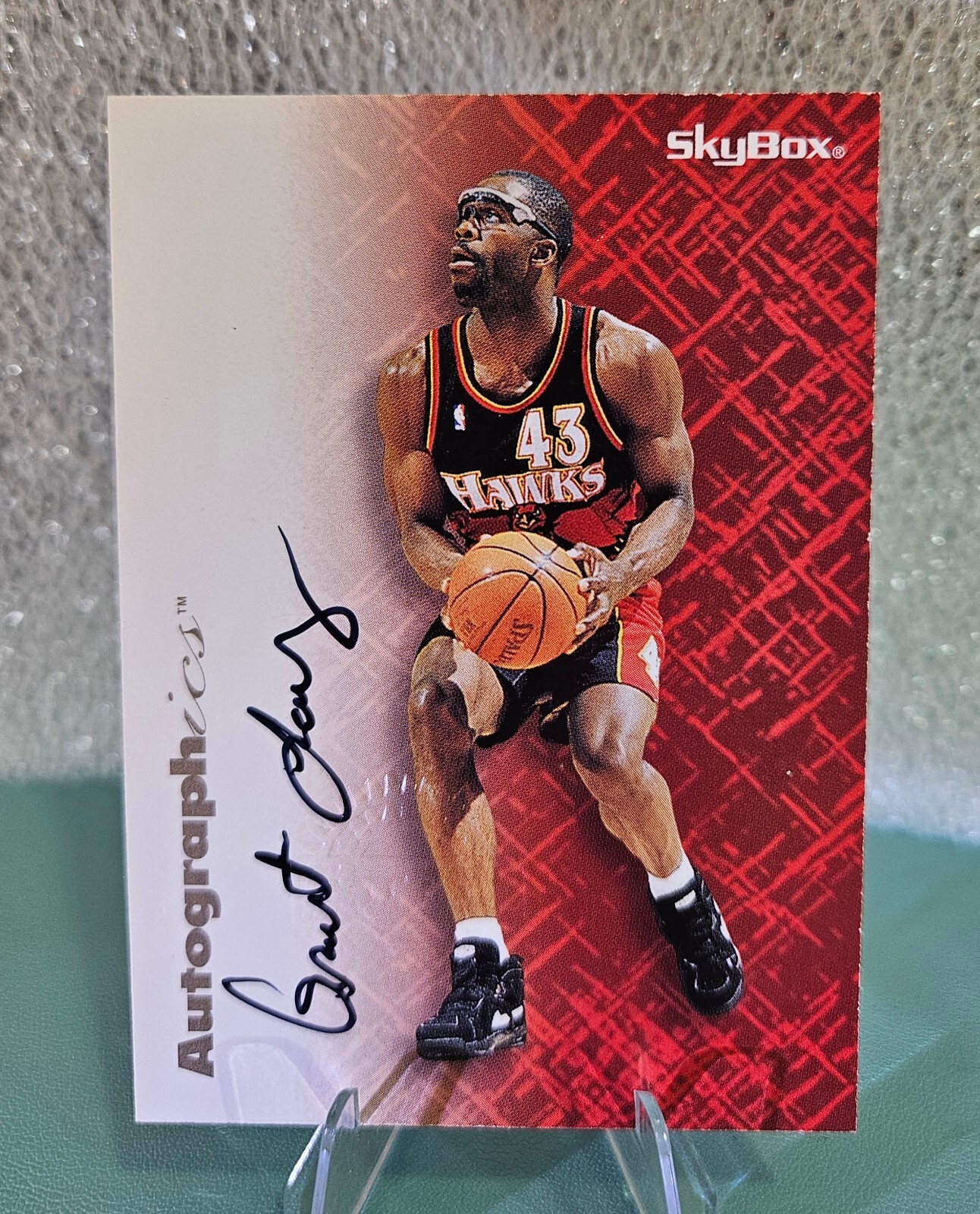 1996-97 Skybox Autographics Grant Long Atlanta Hawks RARE SP AUTO INSERT b