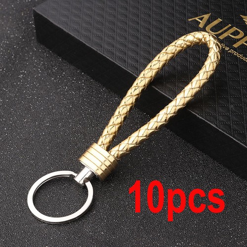 10pcs Men Creative Metal Leather Key Chain Ring Keyfob Car Keyring Keychain Gift - Picture 7 of 37