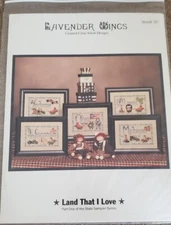 Lavender Wings Cross Stitch Charts-Land That I Love State Sampler Series-Part 1