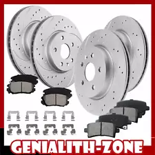 Front Rear Drilled Disc Rotors Brake Pads Kit for LaCrosse Regal Impala Malibu