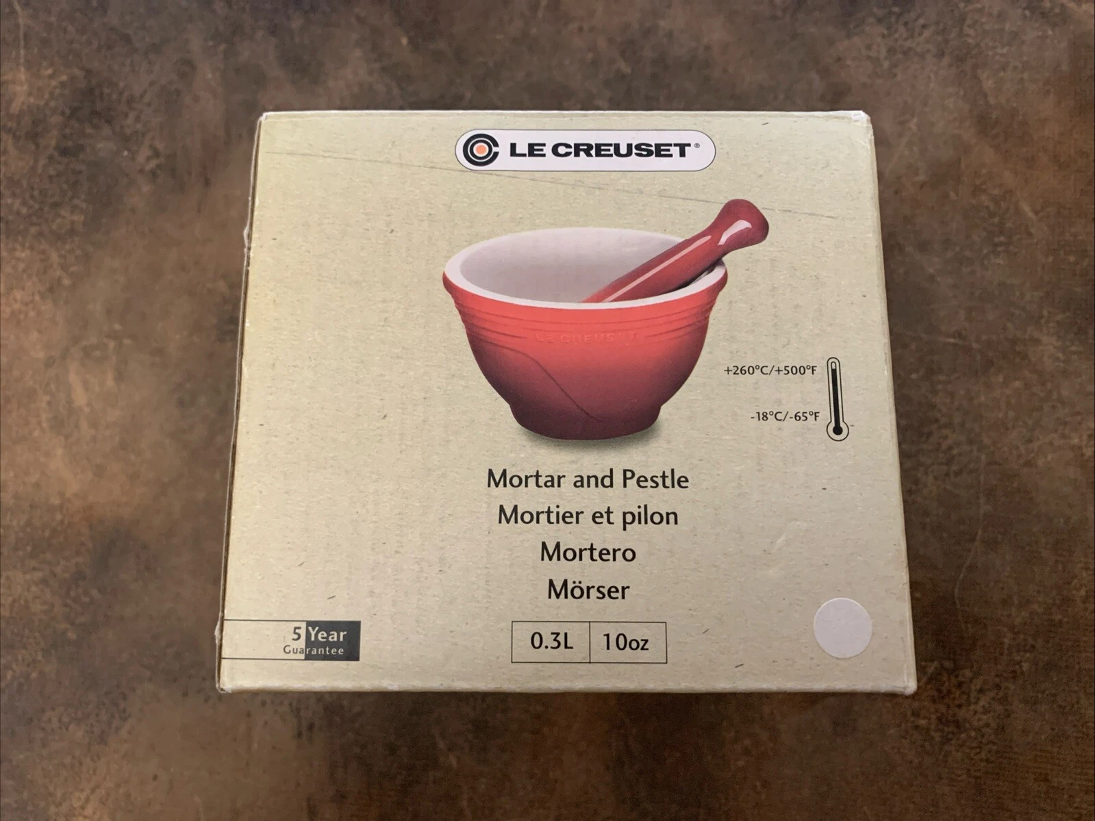 Le Creuset Large Mortar and Pestle Set 10 Oz. - White Stoneware
