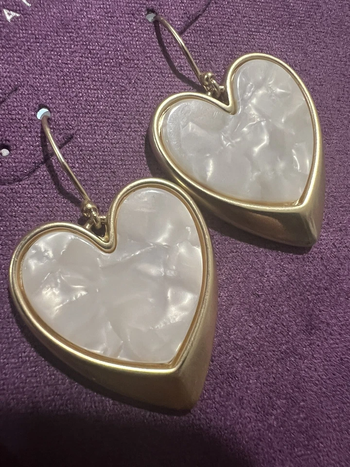 Lucky Brand золотистый перламутр в форме сердца капли серьги подарок идея - Изображение 2 из 4